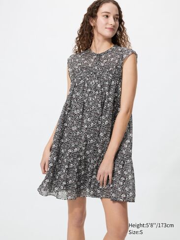 Uniqlo Light Cotton Tiered Dress | Print in Saudi Arabia