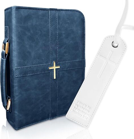 علبة الكتاب المقدس ، غلاف الكتاب المقدس النابض بالحياة والملهم ، مع مرجعية رومان 8:31 ، حالة غلاف الكتاب المقدس الأزرق للنساء أو الرجال ، حقيبة الكتاب المقدس الأنيقة ، غطاء كتاب جلدي متين in Kuwait