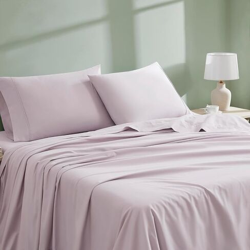 أغطية وسائد قياسية من القطن العضوي بكثافة 300 خيط من Linen Closet، طقم مكون من قطعتين، وردي فاتح in Kuwait