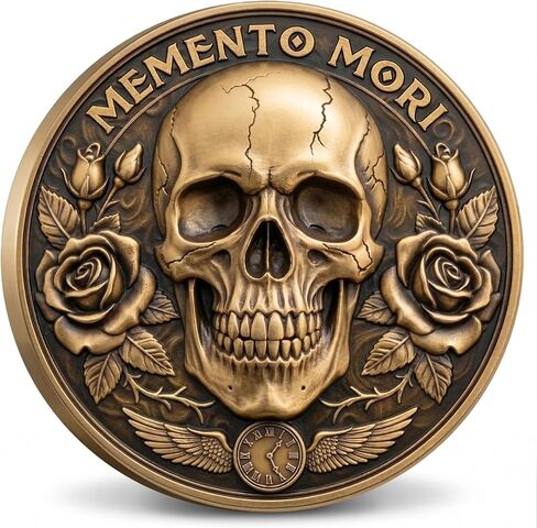 Memento Mori Coin - Symbolizing Life and Death with Skull and Tree of Life Design, Includes Acrylic Display Box, Perfect Keepsake for Enthusiasts (Single Coin) in Saudi Arabia