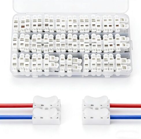 Striveday™68pcs 2p Spring Connector no Welding Screws Quick Connector Cable clamp Terminal Block 2 Way in Saudi Arabia