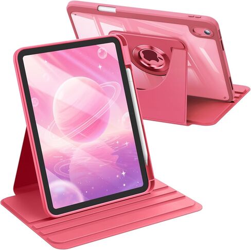 Fintie 360 Degree Rotating Case for iPad (A16) 11th Generation 11 Inch (2025), iPad 10th Generation 10.9 Inch (2022) - Swiveling Protective Stand Clear Back Cover with Pencil Holder, Navy Blue in Saudi Arabia