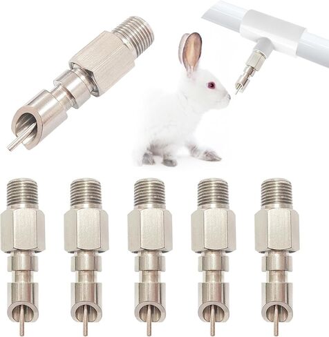 Stainless Steel Rabbit Water Nipples Feeder Automatic Watering System Kit for Guinea Pigs Ferrets and Other Rodent Small Animals (6PCS) in Saudi Arabia