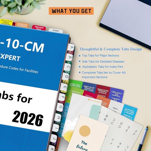 علامات تبويب الفهرس المطورة لـ ICD-10 -PCS AAPC الإصدار 2025 ، 126 علامات تبويب للكتاب ، مشفرة بالألوان مع ورقة المحاذاة وورقة الأرقام المرجعية ، دائمة متينة ، كتاب غير متضمن in Kuwait