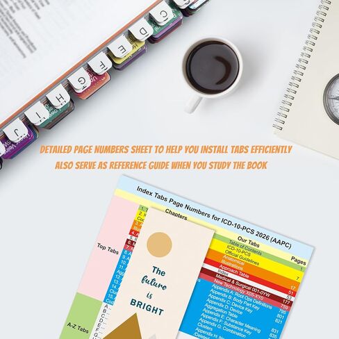 علامات تبويب الفهرس المطورة لـ ICD-10 -PCS AAPC الإصدار 2025 ، 126 علامات تبويب للكتاب ، مشفرة بالألوان مع ورقة المحاذاة وورقة الأرقام المرجعية ، دائمة متينة ، كتاب غير متضمن in Kuwait