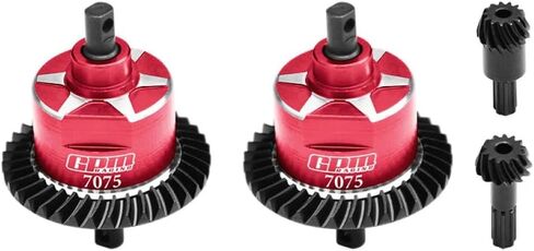GPM 4140 Carbon Steel + 7075 سبيكة الأمامية والخلفية التفاضلية الكاملة لـ Mini Maxx Monster Truck-107154-1 (Blue) in Kuwait