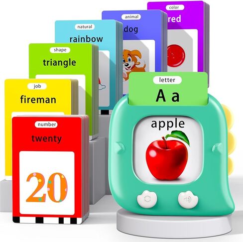 Kidzdo Dinosaur Talking Flash Cards with 254 Words, Birthday Gifts for Ages 1-6 Boys, Educational ABCs Learning Toys, Toddlers Pocket Speech Therapy Toys for 2 3 4 5 6 Year Old Kids, Blue in Saudi Arabia