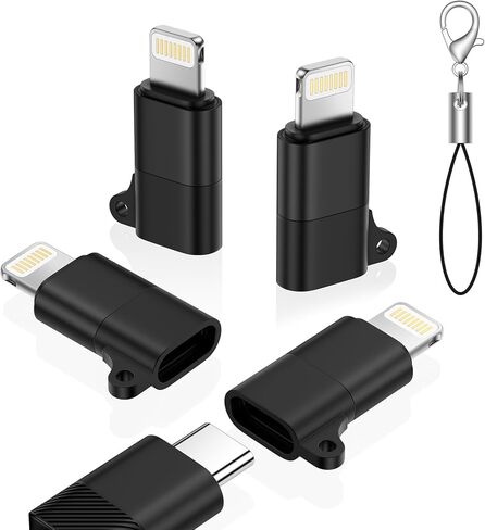 محول USB من النوع C إلى Lightning متوافق مع iPhone 14 Plus/13/12/11/XR/XS، 4 حزم موصل كابل Lightning ذكر إلى USB من النوع C أنثى، محول مزامنة بيانات الشحن السريع، وليس للصوت/OTG/سماعات الرأس in Kuwait