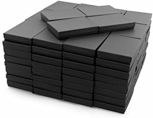 100 Pack Cotton Filled Matte Black Color Paper Cardboard Jewelry Necklace, Jewelry Sets, Belt Buckles, Bracelet Gift and Retail Display Boxes Size: 5 3/8" x 3 7/8" x 1" Inch by R J Displays in Saudi Arabia