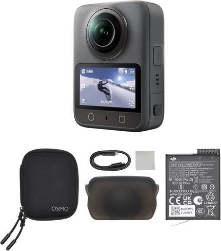 DJI Osmo 360 Camera Adventure Combo, Waterproof 8K 360° Action Camera with 1-Inch 360° Imaging, Extended Battery Life with 3 Batteries, Native 8K 360° Video, 105GB Built-in Storage (Renewed) in Kuwait