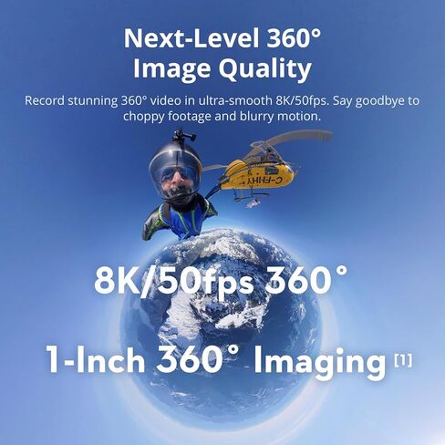 DJI Osmo 360 Camera Adventure Combo, Waterproof 8K 360° Action Camera with 1-Inch 360° Imaging, Extended Battery Life with 3 Batteries, Native 8K 360° Video, 105GB Built-in Storage (Renewed) in Kuwait