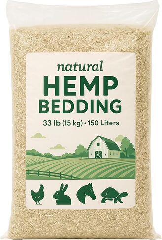 Countrymax Super Assorbonted Hemp Bead-33 LB Bag (150L / 5.2 Cu Ft)-منخفضة الغبار ، والتحكم الطبيعي في الرائحة ، وفراش الحيوانات الأليفة الصديقة للبيئة لأغاني الدجاج ، والأرانب ، والخيول والزواحف in Kuwait