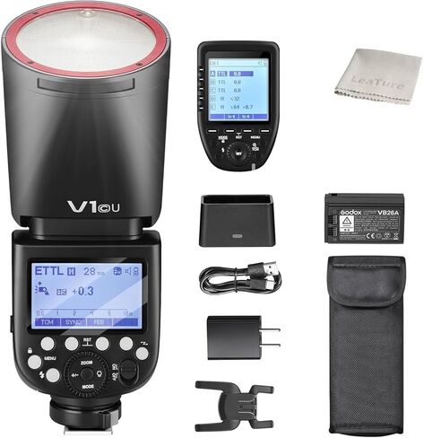 نظام Godox V1-C & XPro-C الكامل TTL اللاسلكي لكاميرا Canon، فلاش على الكاميرا ومجموعة تشغيل خارج الكاميرا، جهاز تحكم عن بعد 2.4 جيجا مع وظيفة TTL كاملة in Saudi Arabia