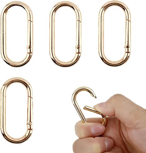 4 قطع مشابك حلقية زنبركية بيضاوية، سلاسل مفاتيح بمشبك معدني، خطافات حلقة مفاتيح لسلاسل المفاتيح والحقائب اليدوية (فضي) in Kuwait