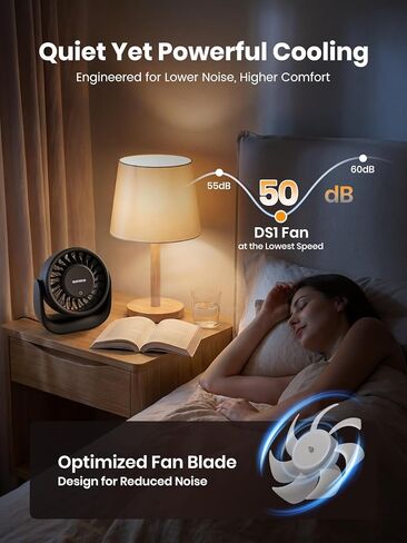 مروحة USB من Warmco مع تحكم باللمس، (بدون بطارية) مروحة مكتب شخصية صغيرة، قابس USB-A وUSB-C، تدفق هواء قوي 3 سرعات، مراوح طاولة هادئة للمنزل والمكتب in Kuwait