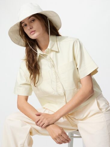 Uniqlo UV Protection Cotton Linen Wide Brim Hat in Saudi Arabia