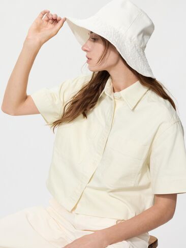 Uniqlo UV Protection Cotton Linen Wide Brim Hat in Saudi Arabia