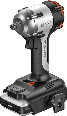 LiTHELi Cordless Impact Wrench Kit, 1/2 Inch Hog Ring Impact Gun with 4 Impact Sockets, 5 Torque Settings Impact Driver with Carry and Storage Box, Charger not Included in Saudi Arabia