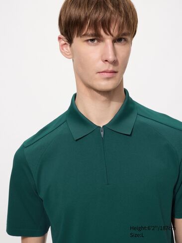 قميص بولو UNIQLO DRY-EX بسحاب ربع in Saudi Arabia
