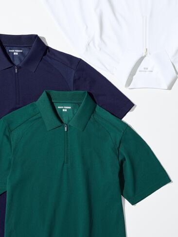 قميص بولو UNIQLO DRY-EX بسحاب ربع in Saudi Arabia