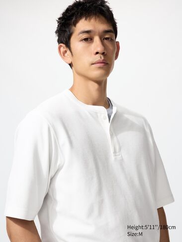 تي شيرت UNIQLO DRY Waffle Henley in Saudi Arabia