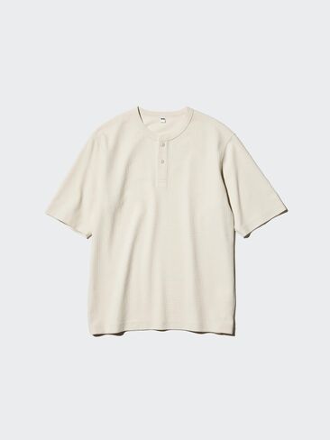 تي شيرت UNIQLO DRY Waffle Henley in Saudi Arabia