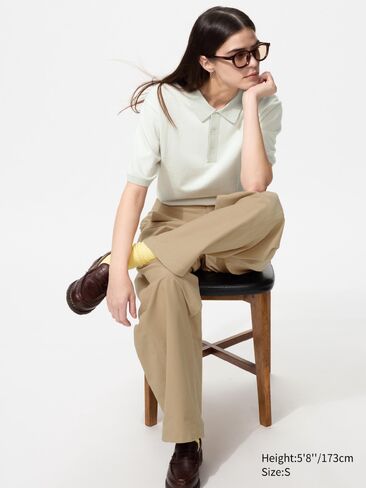 Uniqlo Washable Knitted Polo Sweater | Short Sleeve | Striped in Saudi Arabia