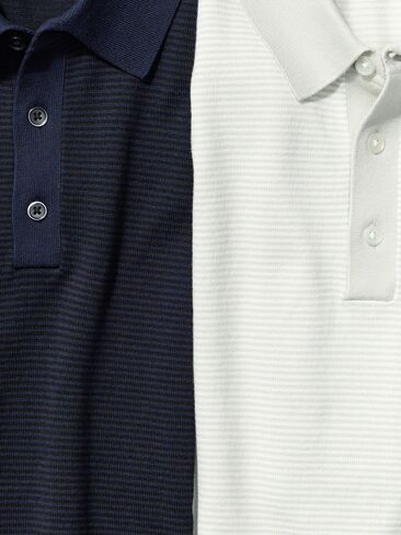 Uniqlo Washable Knitted Polo Sweater | Short Sleeve | Striped in Saudi Arabia