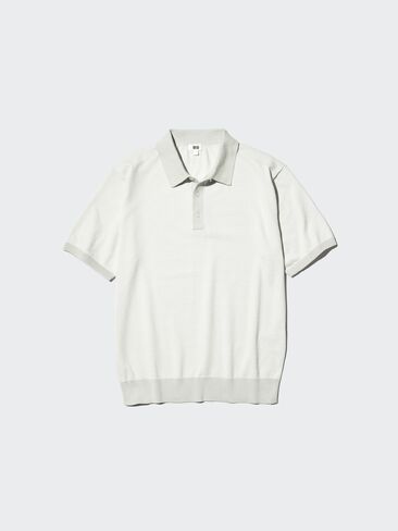 Uniqlo Washable Knitted Polo Sweater | Short Sleeve | Striped in Saudi Arabia
