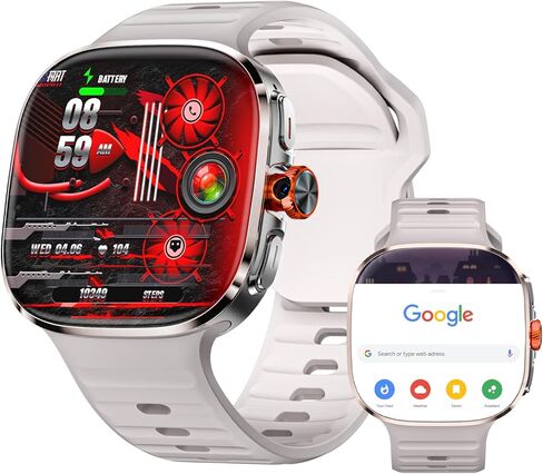 ساعة ذكية LOKMAT 4G SIM Android، شاشة AMOLED كبيرة 2.16 بوصة 3 جيجابايت + 32 جيجابايت للرجال والنساء مع كاميرا دوارة واي فاي GPS، ساعة تعقب نشاط اللياقة البدنية 1150 مللي أمبير في الساعة (أسود) in Kuwait
