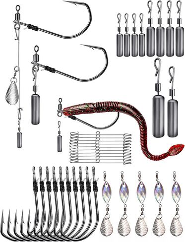 Jika/Tokyo Rig 10 عبوات من خطافات Drop Shot Rig بدون أعشاب EWG 1/8-1/2oz - خطافات احترافية قابلة للاستبدال وأوزان خالية من العوائق لجميع سيناريوهات الصيد in Kuwait