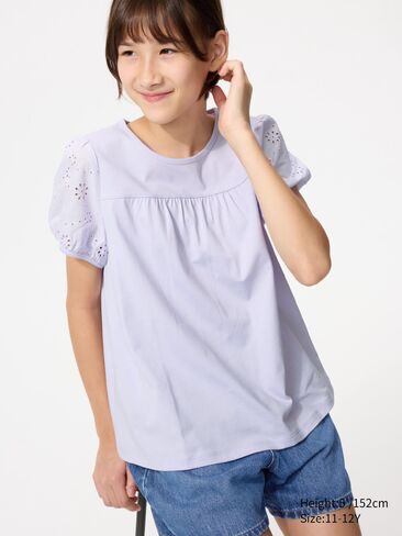 Uniqlo Puff Sleeve T-Shirt | Embroidery in Saudi Arabia