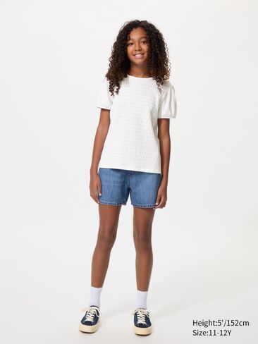 تي شيرت Uniqlo بأكمام منتفخة | ثنية in Kuwait