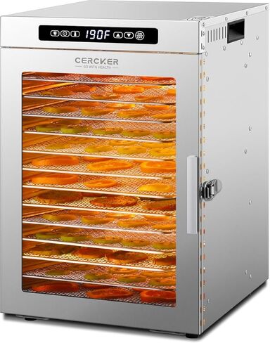 Food-Dehydrator Machine 12 Stainless Steel Trays, Meat Dehydrator for Jerky 10.9ft², 800W Dryer for Herbs, 190ºF Temperature Control,24H Timer,Powerful Drying Capacity for Fruits,Yogurt in Saudi Arabia