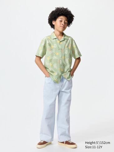 Uniqlo Open Collar Shirt | Short Sleeve | Print in Saudi Arabia
