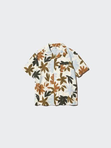 Uniqlo Open Collar Shirt | Short Sleeve | Print in Saudi Arabia