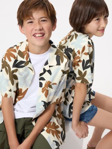 Uniqlo Open Collar Shirt | Short Sleeve | Print in Saudi Arabia