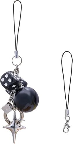 Ornaland Dice Phone Charms الاكريليك الهاتف سحر المعصم حزام الكاميرا سحر Strapfor كاميرا المفاتيح المحفظة in Kuwait