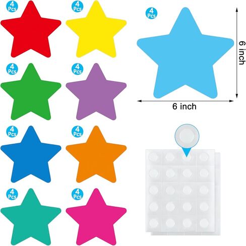 45 PCS Boho Star Cletouts Stars Stars Colors Cutouts Paper Boho Classroom Bulletin Board Board Teachers Kids DIY Craft Projects School Wall Décor in Kuwait