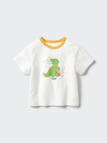 Uniqlo Baby AIRism Cotton T-Shirt | Dinosaur in Saudi Arabia