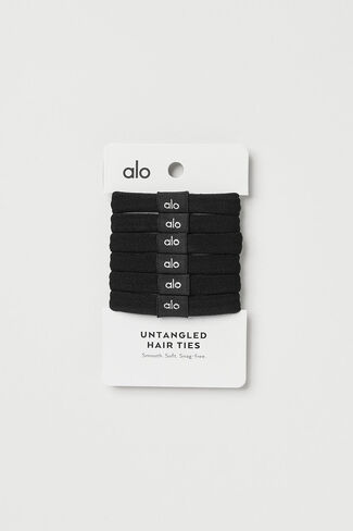 Alo Yoga Untangled Hair Tie 6-Pack - Black - Black / One Size in Saudi Arabia
