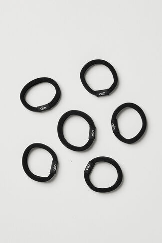 Alo Yoga Untangled Hair Tie 6-Pack - Black - Black / One Size in Saudi Arabia