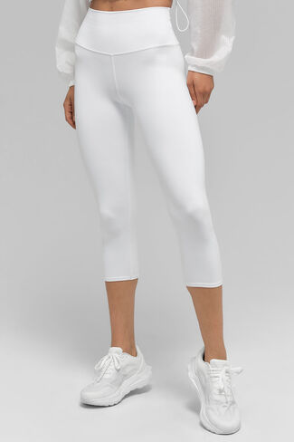 Alo Yoga High-Waist Airbrush Capri - White in Saudi Arabia