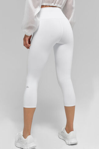 Alo Yoga High-Waist Airbrush Capri - White in Saudi Arabia