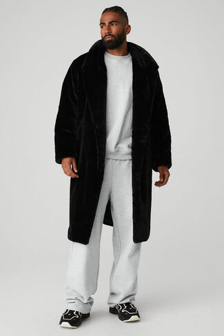 Alo Yoga Oversized Faux Fur Trench - Black in Saudi Arabia