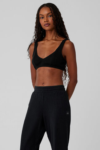 حمالة صدر يوجا وافل ويك إند إسكيب من ألو - أسود in Kuwait