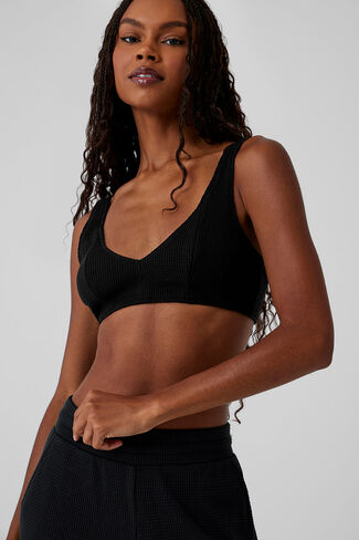 حمالة صدر يوجا وافل ويك إند إسكيب من ألو - أسود in Kuwait