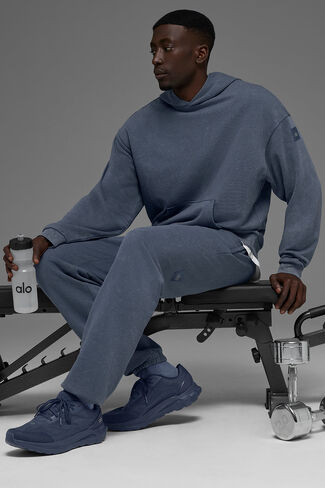 Alo Yoga Chill Vintage Wash Hoodie - Bluestone Wash in Saudi Arabia
