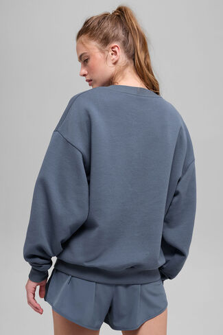 Alo Yoga Accolade Crew Neck Pullover - Bluestone in Saudi Arabia