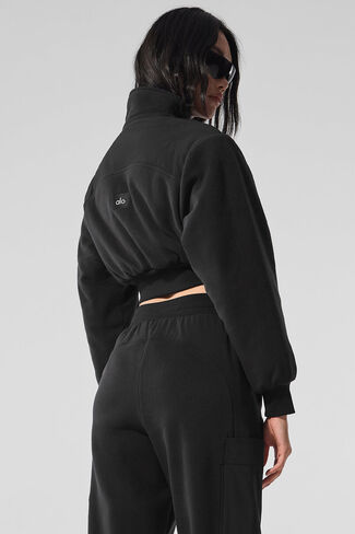Alo Yoga Polar Fleece Cropped Wintry Mix Jacket - Black in Saudi Arabia